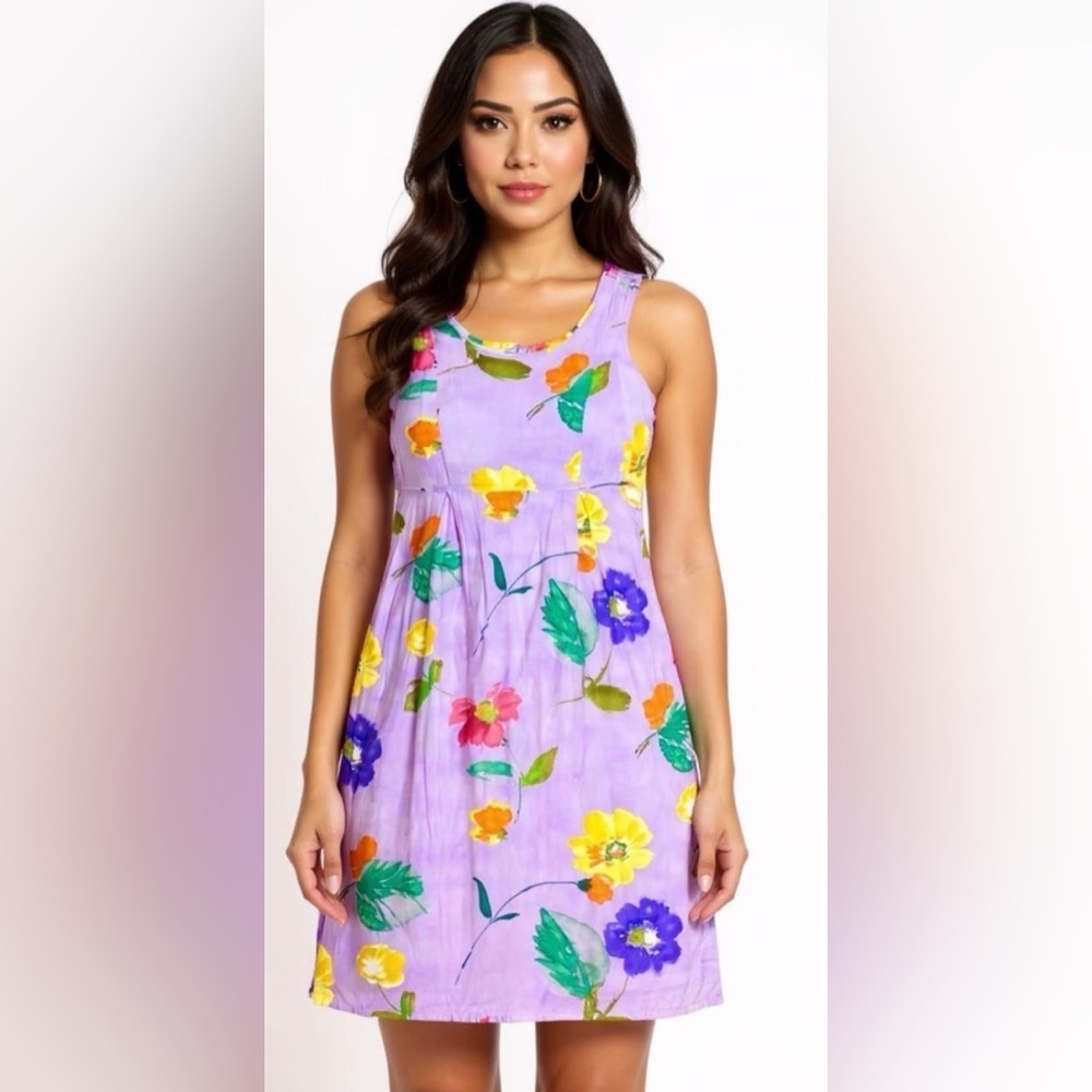 🌈 Vintage Jams World Waterflower Dress🌺 Hawaiian 🌼 Resortwear Vacation Vibes M